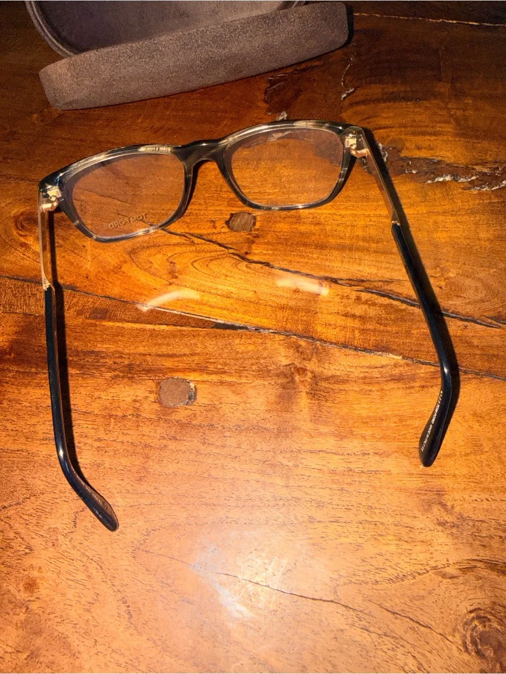 Tom Ford Black and Tortoise Rimmed Rectangular Glasses
